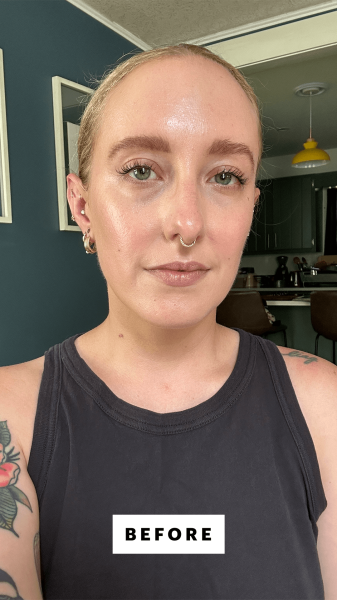 Allure content director Kara McGrath before applying Make Up For Ever's Artist Color Crayon