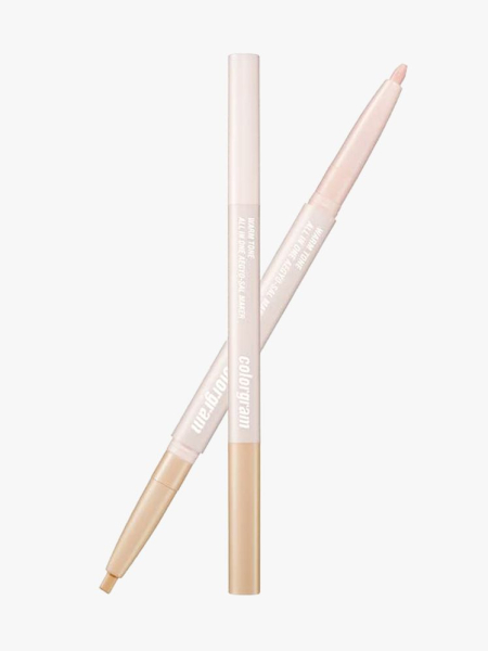 Colorgram Under Eye Highlighter Stick in branded components on a light gray background